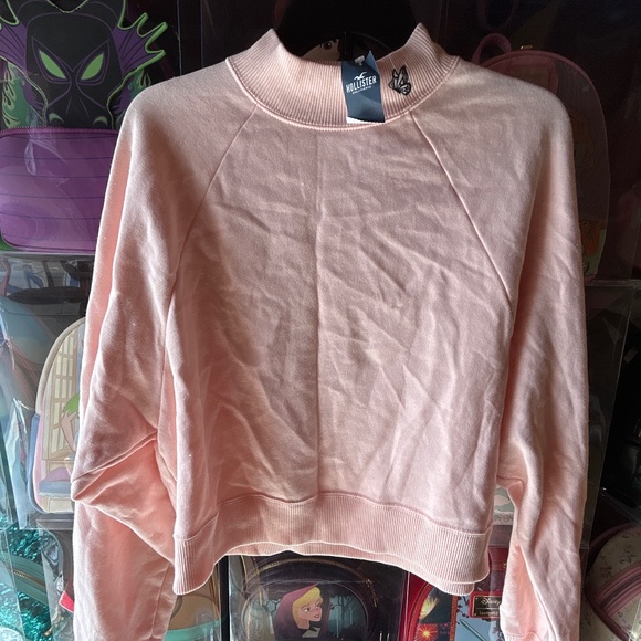 Hollister Pink Crewneck Sweater Butterfly Medium Women - Picture 1 of 12